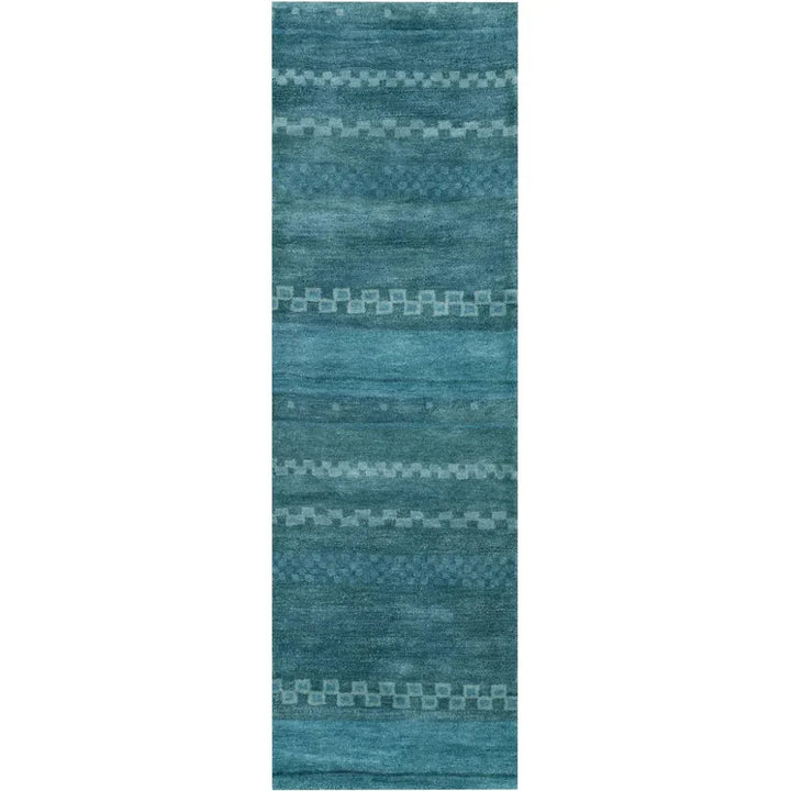 Bush Wool Blue Hallway Kitchen Runner Rug - LOOMLAN - LOOMLAN - Area Rugs