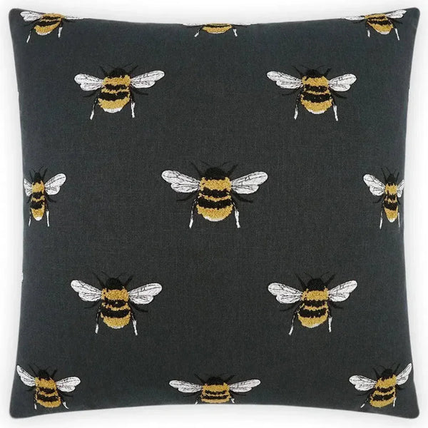 Busy Bee Charcoal Black Throw Pillow Insert - LOOMLAN - D.V. Kap - Throw Pillows