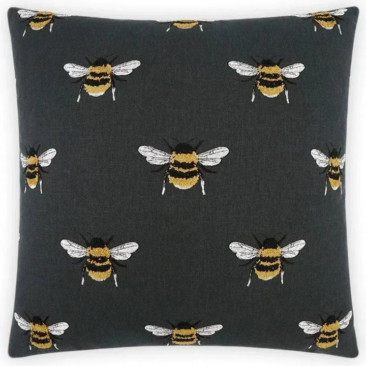 Busy Bee Charcoal Black Throw Pillow Insert - LOOMLAN - D.V. Kap - Throw Pillows
