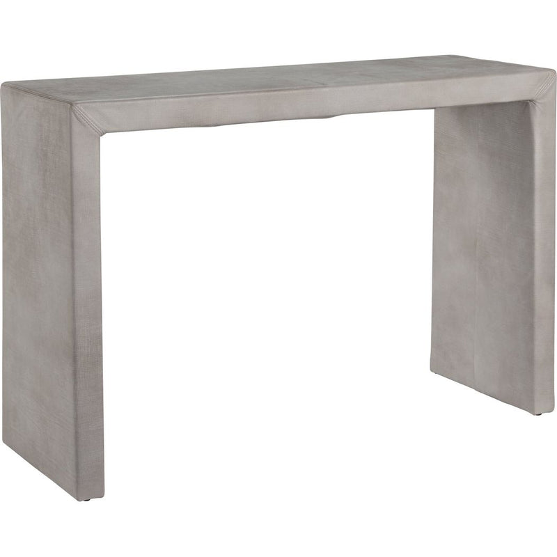 Butler Leather Living Room Console Table-Console Tables-Olivia + Quinn-Rattan Abalone-LOOMLAN