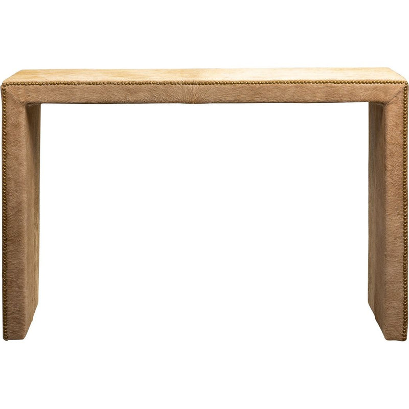 Butler Leather Rectangular Console Table with Nail Head Trim-Console Tables-Olivia + Quinn-LOOMLAN