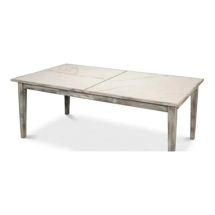 Butterfly Grey Extendable Dining Table Seats 10 People-Dining Tables-Sarreid-LOOMLAN
