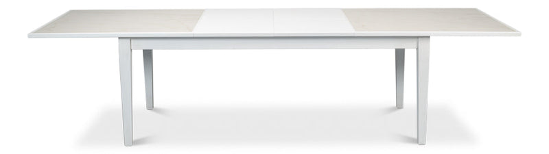 Butterfly White Extendable Dining Table Seats 10 People-Dining Tables-Sarreid-LOOMLAN