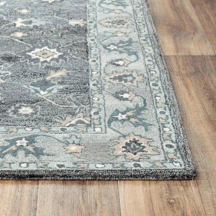 Butu Floral Medallion Gray Area Rugs For Living Room - LOOMLAN - LOOMLAN - Area Rugs