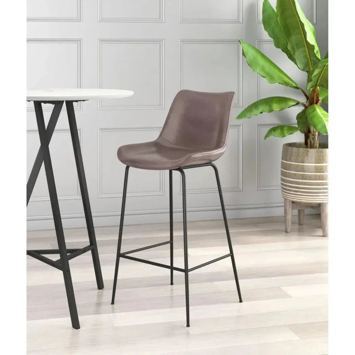 Byron Bar Chair Brown - LOOMLAN - Zuo Modern - Bar Stools