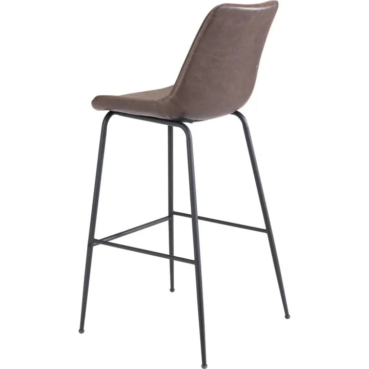 Byron Bar Chair Brown - LOOMLAN - Zuo Modern - Bar Stools