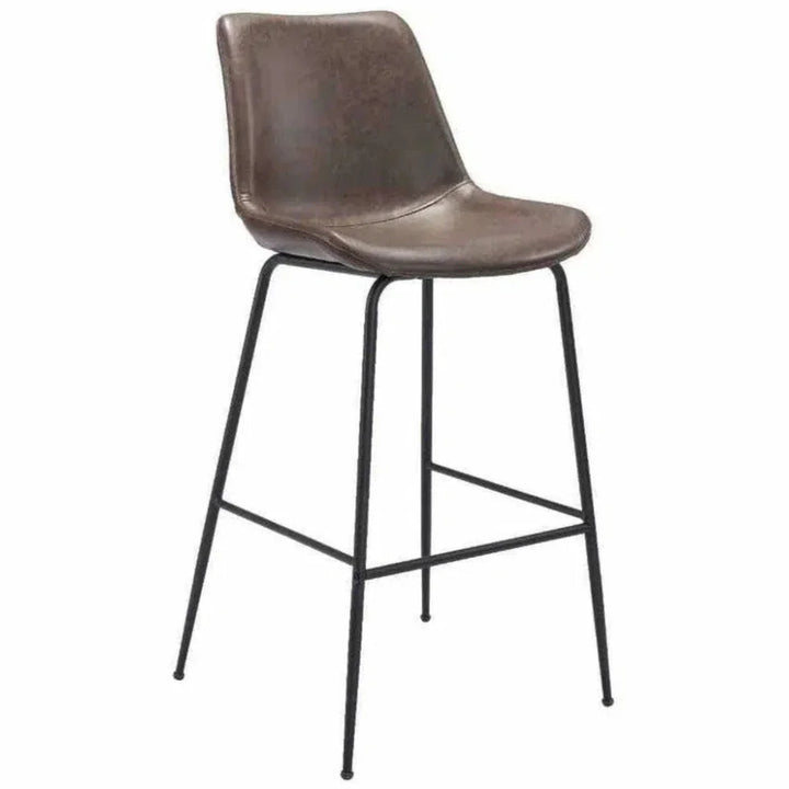 Byron Bar Chair Brown - LOOMLAN - Zuo Modern - Bar Stools