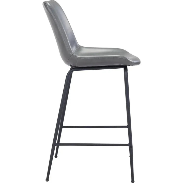 Byron Counter Chair Gray - LOOMLAN - Zuo Modern - Counter Stools