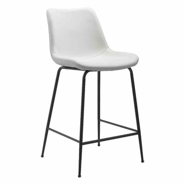 Byron Counter Chair White Counter Stools LOOMLAN By Zuo Modern