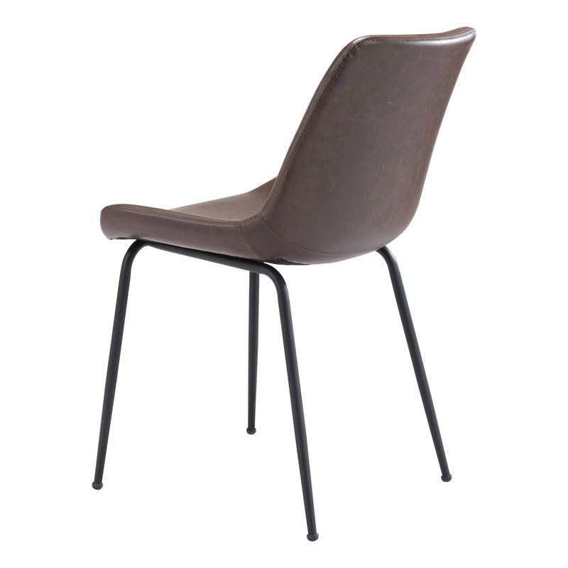 Byron Dining Chair (Set of 2) Brown Dining Chairs LOOMLAN By Zuo Modern