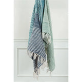 Cabana Soft Outdoor Throw Blanket Fringe-Outdoor Blankets-LOOMLAN-Blue-LOOMLAN