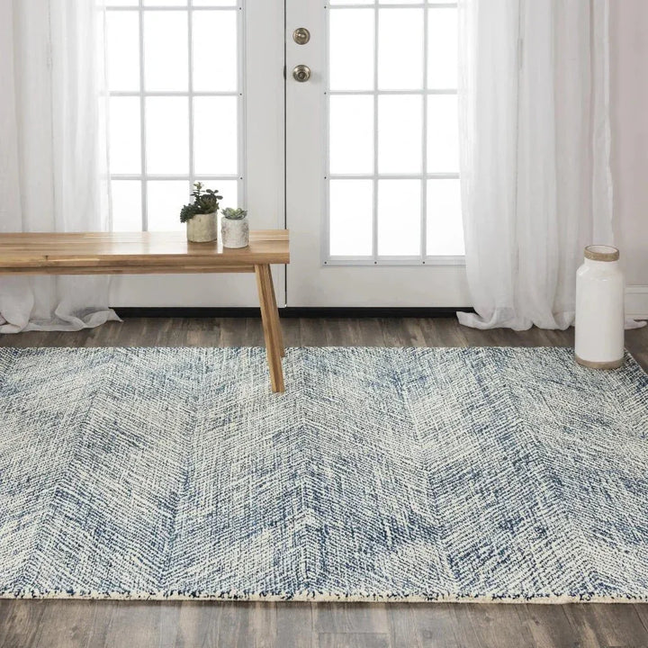 Cacy Chevron Navy Area Rugs For Living Room - LOOMLAN - LOOMLAN - Area Rugs