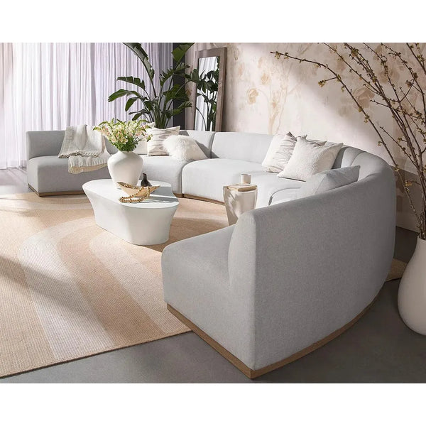 Cadiz Modular Sofa Gracebay Light Grey Teak Wood