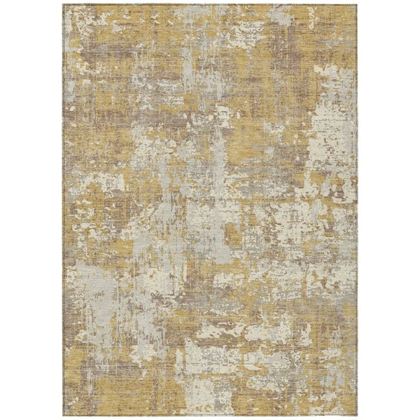 Caelan Gold Washable Indoor-Outdoor Rug-Outdoor Rugs-LOOMLAN Rugs-2'6" x 3'10"-LOOMLAN