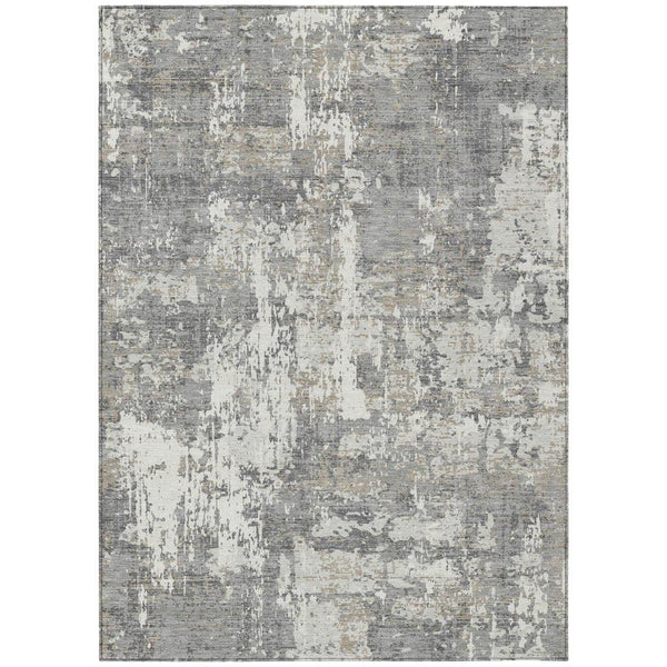 Caelan Gray Washable Indoor-Outdoor Rug-Outdoor Rugs-LOOMLAN Rugs-2'6" x 3'10"-LOOMLAN