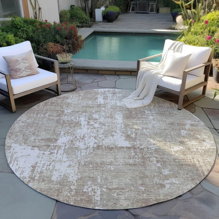 Caelan Taupe Washable Indoor-Outdoor Rug-Outdoor Rugs-LOOMLAN Rugs-LOOMLAN