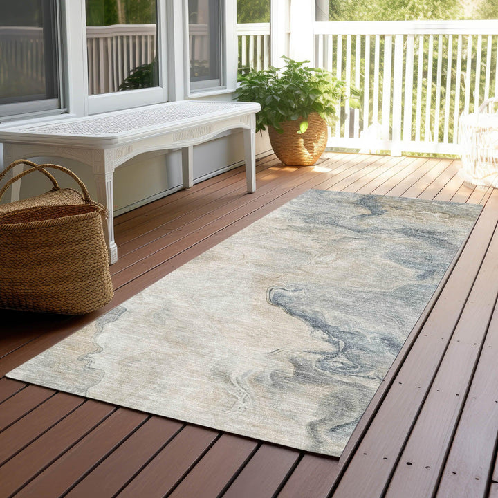Caelanor Brown Washable Indoor - Outdoor Rug - LOOMLAN - LOOMLAN Rugs - Outdoor Rugs