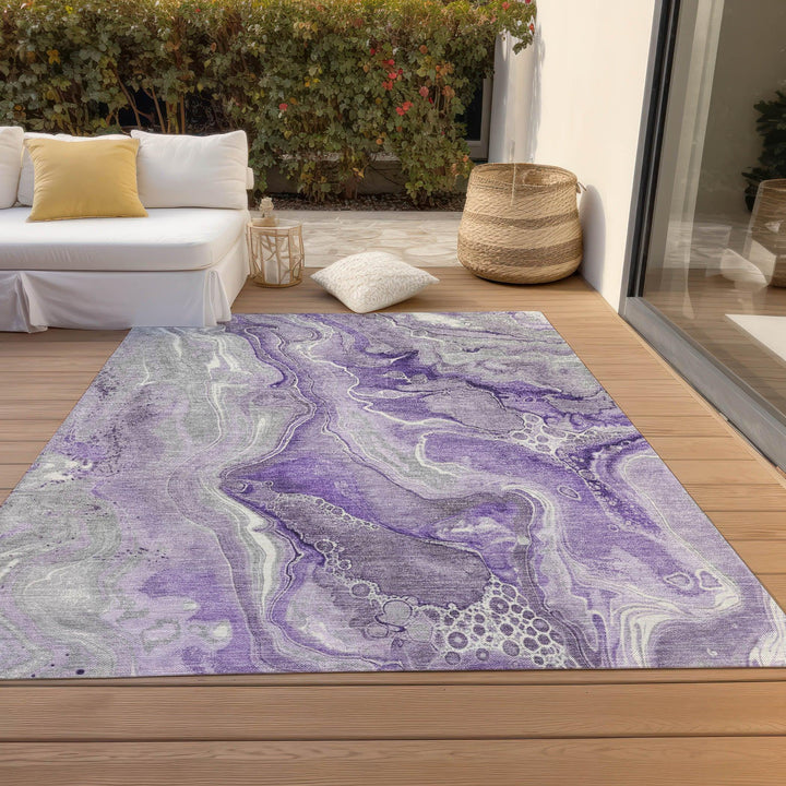Caelara Purple Washable Indoor - Outdoor Rug - LOOMLAN - LOOMLAN Rugs - Outdoor Rugs