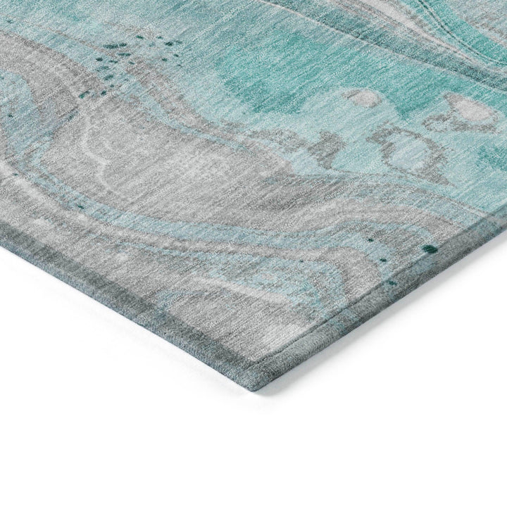 Caelara Teal Washable Indoor - Outdoor Rug - LOOMLAN - LOOMLAN Rugs - Outdoor Rugs