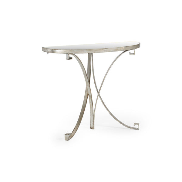 Cain Mirrored Top Console Table-Console Tables-Chelsea House-Silver-LOOMLAN