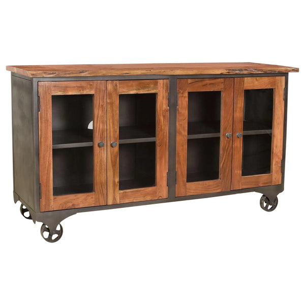 Caldwell 68 inches Live Edge Sideboard with Wheels Sideboards LOOMLAN By LOOMLAN