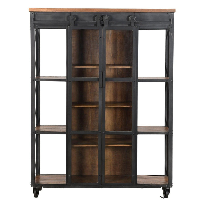 Caldwell 73 inches Tall Bookshelf with Wheels Bookcases LOOMLAN By LOOMLAN