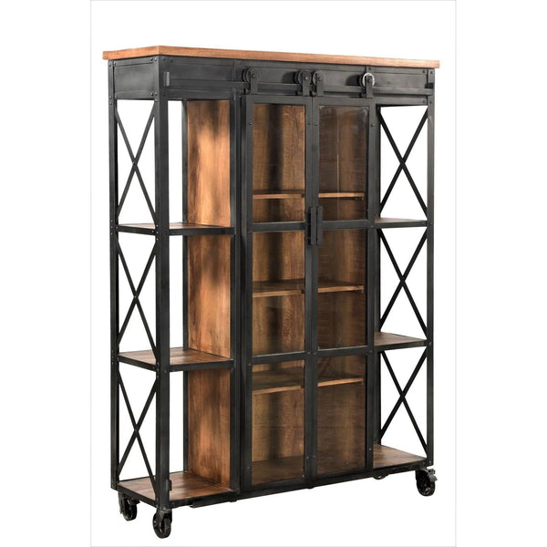 Caldwell 73 inches Tall Bookshelf with Wheels Bookcases LOOMLAN By LOOMLAN