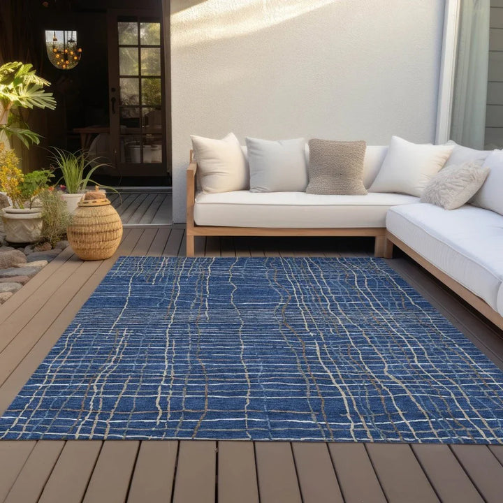 Calista Blue Washable Indoor-Outdoor Rug-Outdoor Rugs-LOOMLAN Rugs-LOOMLAN