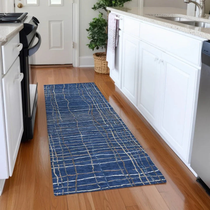 Calista Blue Washable Indoor-Outdoor Rug-Outdoor Rugs-LOOMLAN Rugs-LOOMLAN
