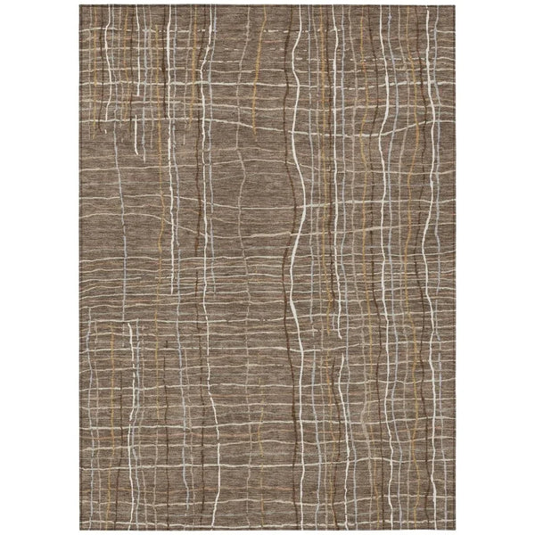 Calista Brown Washable Indoor-Outdoor Rug-Outdoor Rugs-LOOMLAN Rugs-2'6" x 3'10"-LOOMLAN