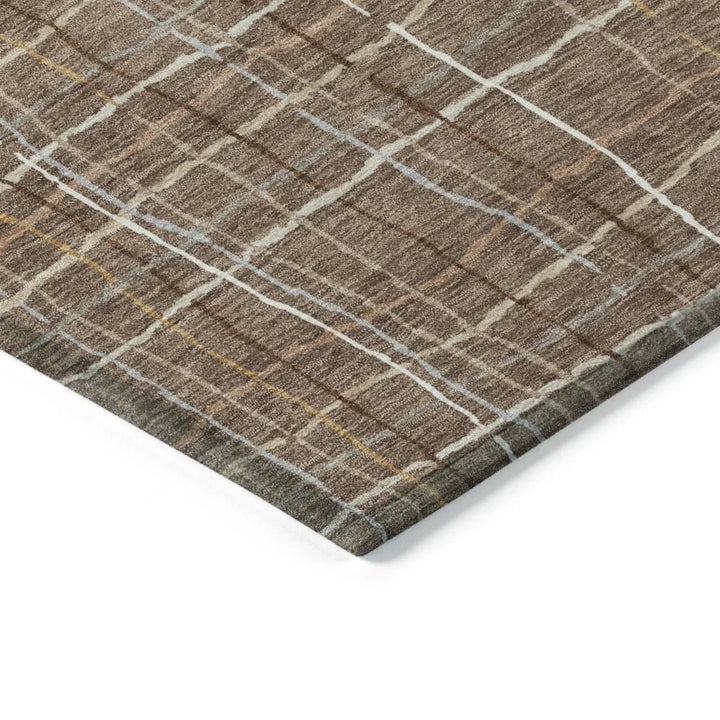 Calista Brown Washable Indoor-Outdoor Rug-Outdoor Rugs-LOOMLAN Rugs-LOOMLAN
