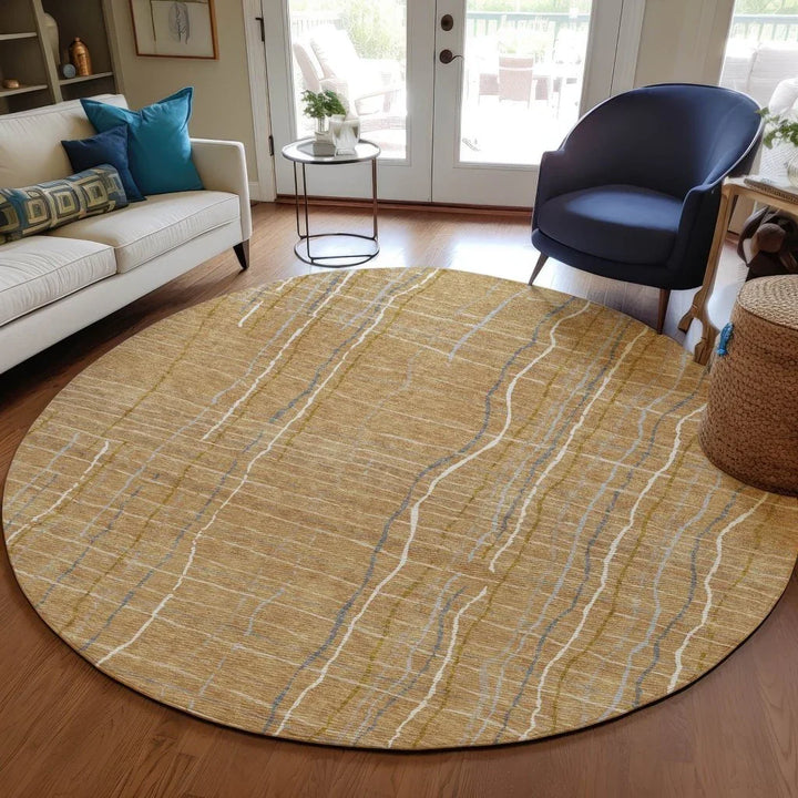 Calista Gold Washable Indoor-Outdoor Rug-Outdoor Rugs-LOOMLAN Rugs-LOOMLAN