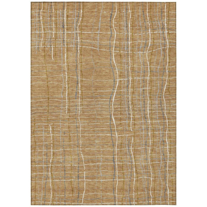 Calista Gold Washable Indoor-Outdoor Rug-Outdoor Rugs-LOOMLAN Rugs-2'6" x 3'10"-LOOMLAN