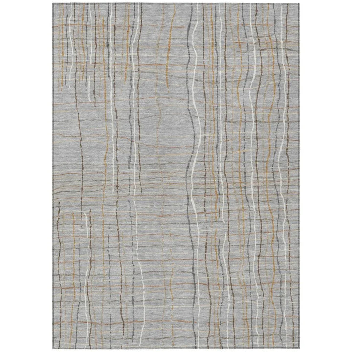 Calista Gray Washable Indoor-Outdoor Rug-Outdoor Rugs-LOOMLAN Rugs-2'6" x 3'10"-LOOMLAN