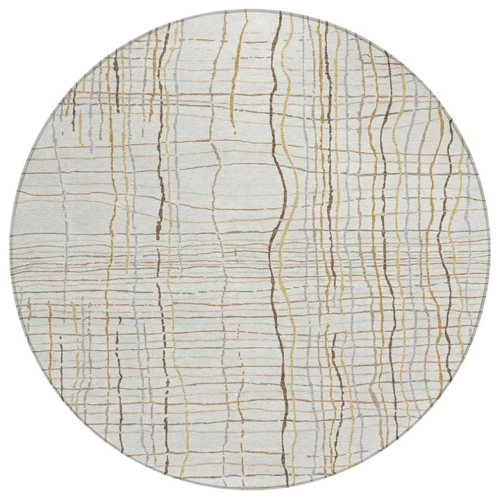 Calista Ivory Washable Indoor-Outdoor Rug-Outdoor Rugs-LOOMLAN Rugs-8' x 8'-LOOMLAN