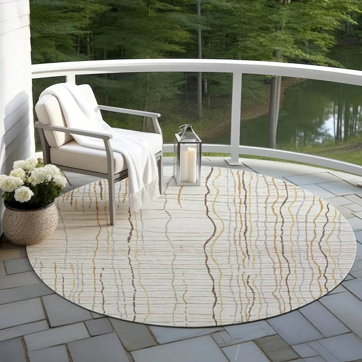Calista Ivory Washable Indoor-Outdoor Rug-Outdoor Rugs-LOOMLAN Rugs-LOOMLAN