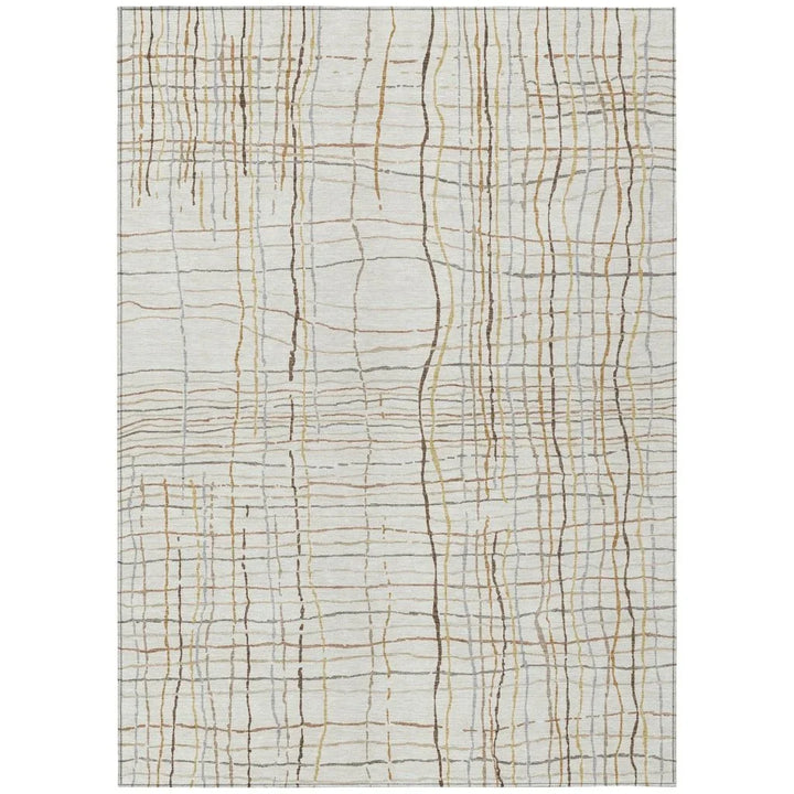Calista Ivory Washable Indoor-Outdoor Rug-Outdoor Rugs-LOOMLAN Rugs-2'6" x 3'10"-LOOMLAN