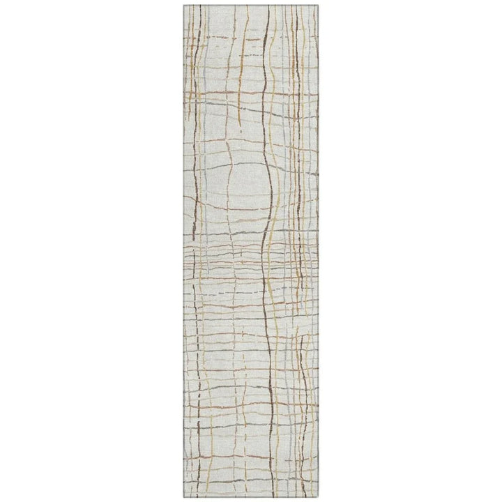 Calista Ivory Washable Indoor-Outdoor Rug-Outdoor Rugs-LOOMLAN Rugs-2'3" x 7'6"-LOOMLAN