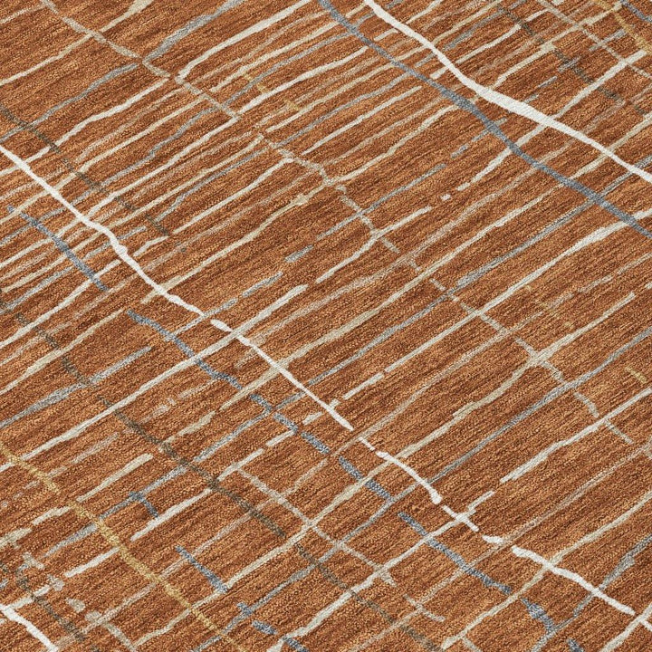 Calista Orange Washable Indoor-Outdoor Rug-Outdoor Rugs-LOOMLAN Rugs-LOOMLAN