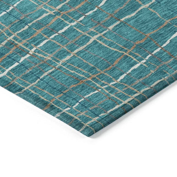 Calista Teal Washable Indoor-Outdoor Rug-Outdoor Rugs-LOOMLAN Rugs-LOOMLAN
