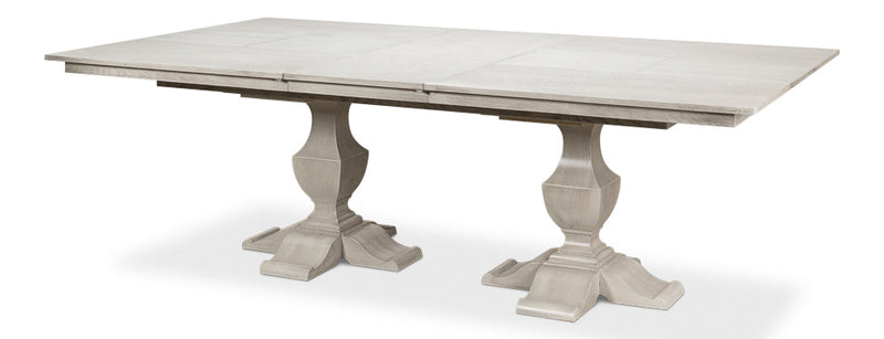 Cambiare Extendable Dining Table Ivory Bianca-Dining Tables-Sarreid-LOOMLAN