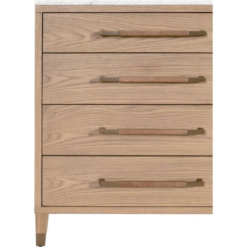 Cambria Marble Top 8-Drawer Double Dresser-Dressers-Essentials For Living-LOOMLAN