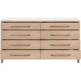 Cambria Marble Top 8-Drawer Double Dresser-Dressers-Essentials For Living-LOOMLAN