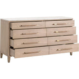 Cambria Marble Top 8-Drawer Double Dresser-Dressers-Essentials For Living-LOOMLAN