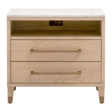 Cambria Marble Topped 2-Drawer Nightstand-Nightstands-Essentials For Living-LOOMLAN