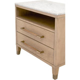 Cambria Marble Topped 2-Drawer Nightstand-Nightstands-Essentials For Living-LOOMLAN