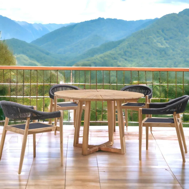 Cambria Round Teak Outdoor Dining Table