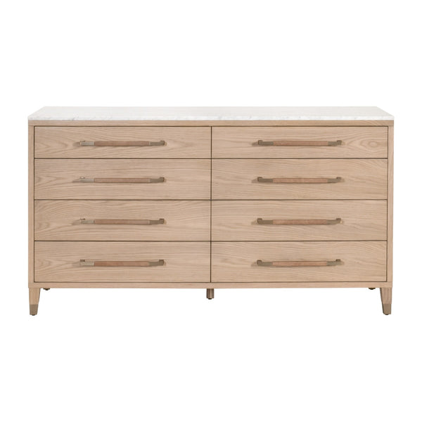 Cambria Marble Topped 8-Drawer Double Dresser