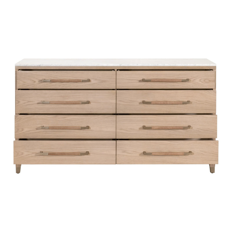 Cambria Marble Topped 8-Drawer Double Dresser