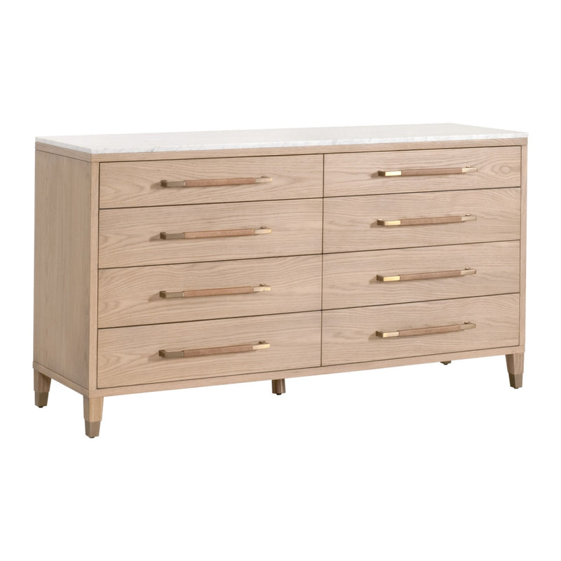 Cambria Marble Topped 8-Drawer Double Dresser